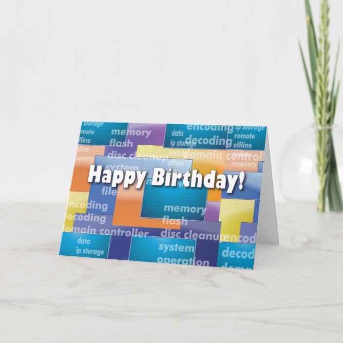 Happy Birthday Computer Geek Card Zazzle Com