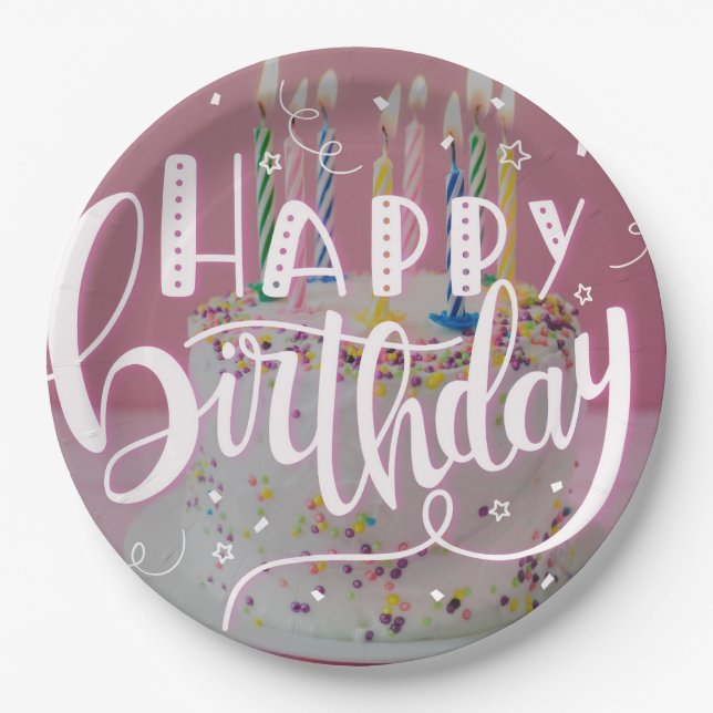 Happy Birthday concept Paper Plates (Front)