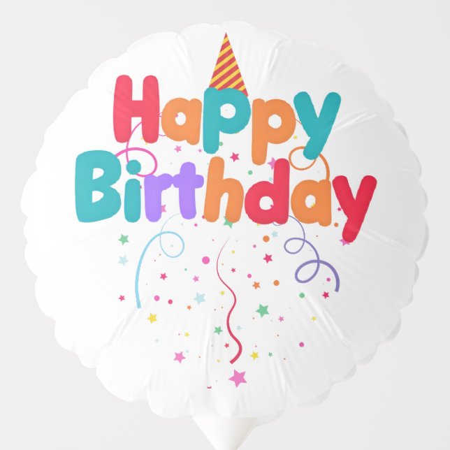 Happy Birthday Confetti Balloon (Front)