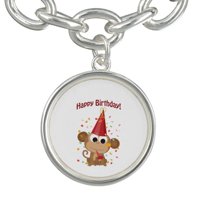 Happy Birthday! Confetti Monkey Charm Bracelet (Design)