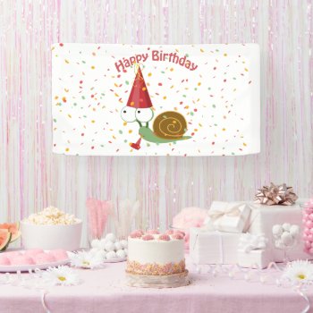 Happy Birthday! Confetti Snail Banner by Egg_Tooth at Zazzle