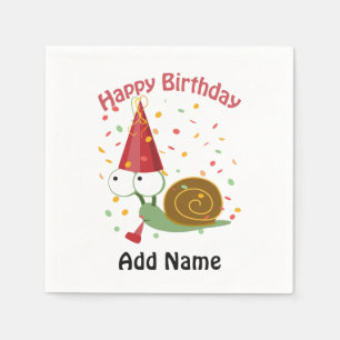 Happy Birthday! Confetti Snail Paper Napkins