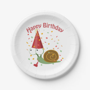Happy Birthday! Confetti Snail Paper Plates