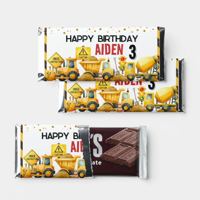 Happy Birthday Construction Candy Bar Wrapper (Front)