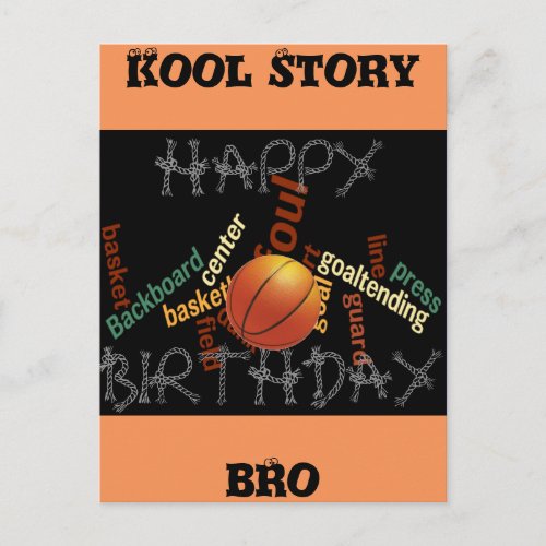 HAPPY  BIRTHDAY Cool Story Bro Basketball Sport Postcard
