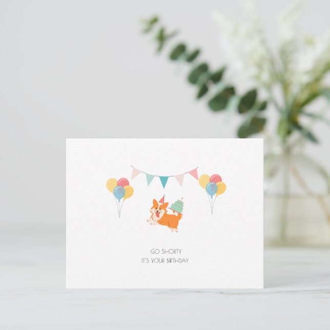 HAPPY BIRTHDAY CORGI CARD (Standing Front)