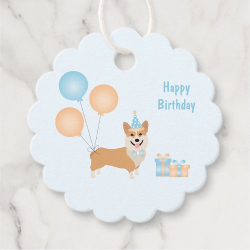 Happy Birthday Corgi Dog Favor Tags