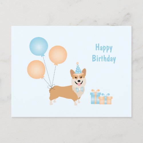 Happy Birthday Corgi Dog Postcard