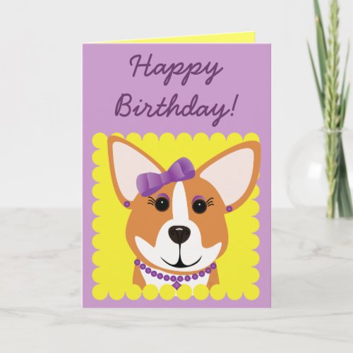 Happy Birthday Corgi Lady Card