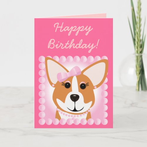 Happy Birthday Corgi Lady Card