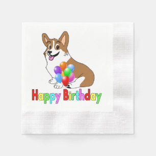 Happy Birthday Corgi Napkins