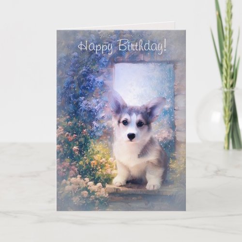 Happy Birthday Corgi Puppy Card