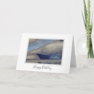 Happy birthday Cornish fishing boat Card