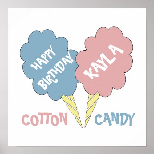 Happy Birthday Cotton Candy Sign