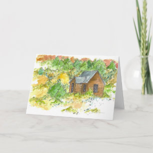 Happy Birthday Country Cabin Desert Landscape Card