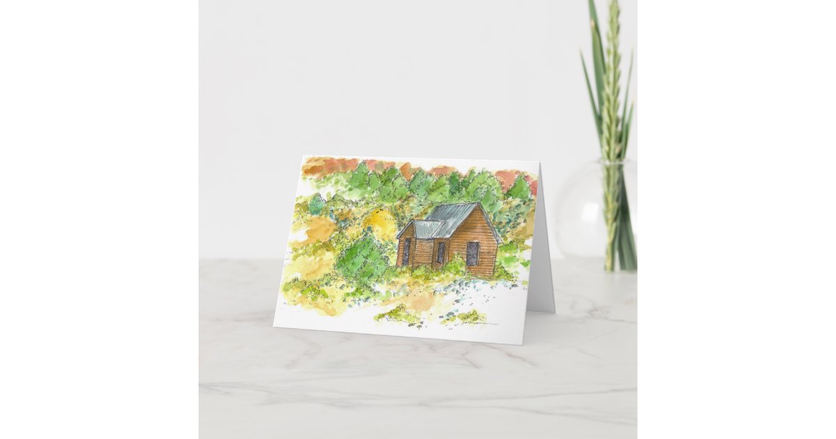 Happy Birthday Country Cabin Desert Landscape Card | Zazzle