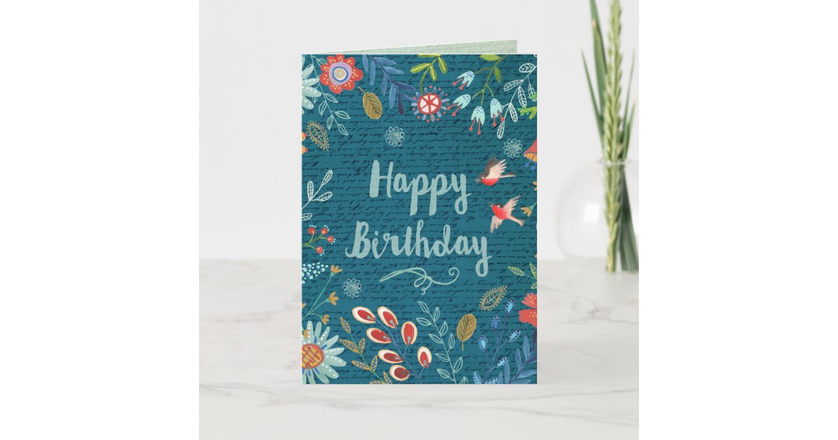 Happy Birthday Country Flowers | Greeting Card | Zazzle.com