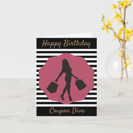 Happy Birthday Coupon Diva Card | Zazzle