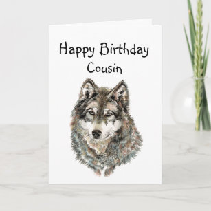 Happy Birthday Cousin Humor Wolf, Wolves Card