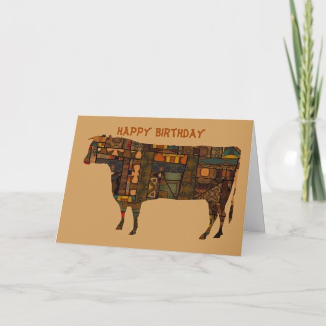 Happy Birthday Cow Card (Front)