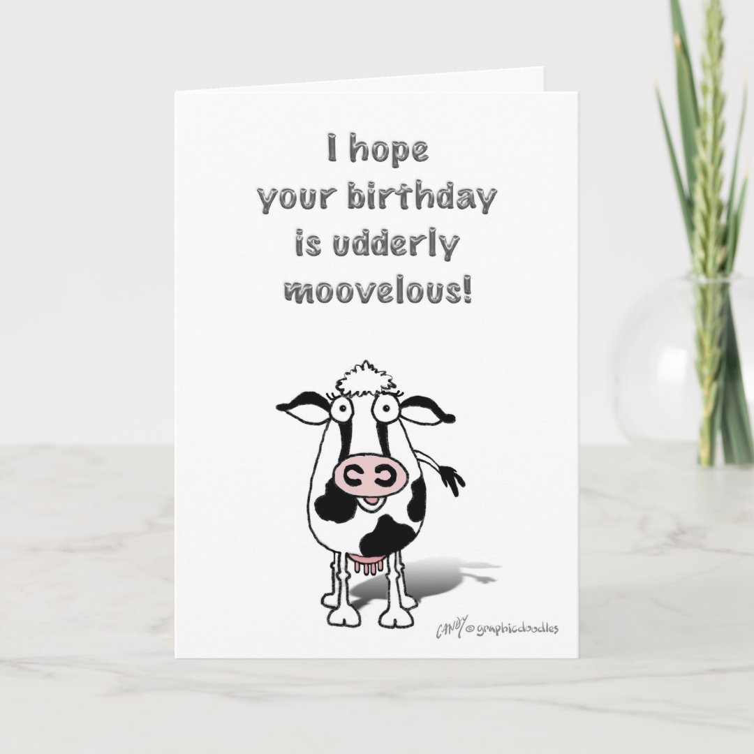 Happy Birthday Cow! Card | Zazzle