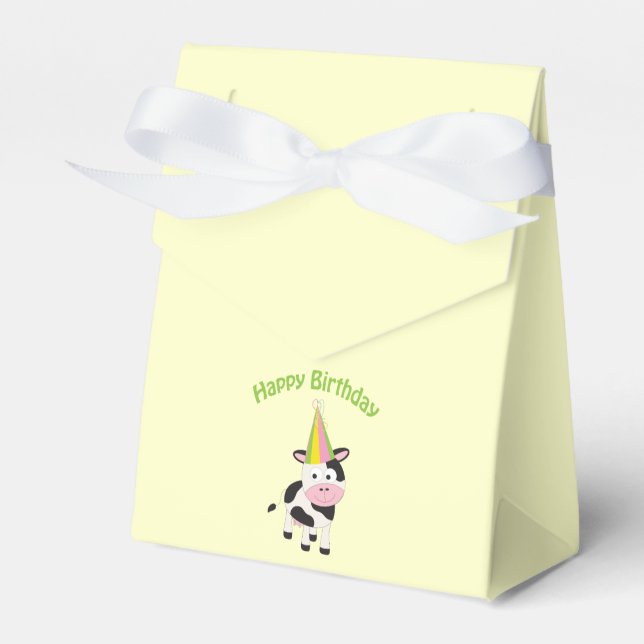 Happy birthday cow favor boxes (Front Side)