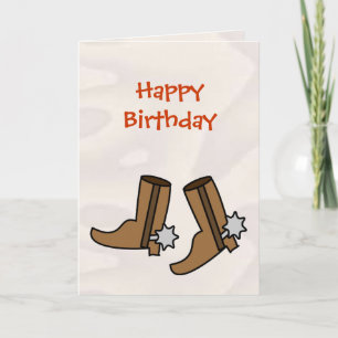 Happy Birthday Cowboy Boots for Country Western Card