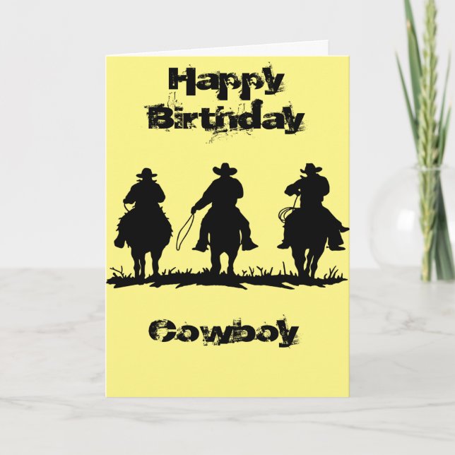 Happy Birthday Cowboy Card (Front)