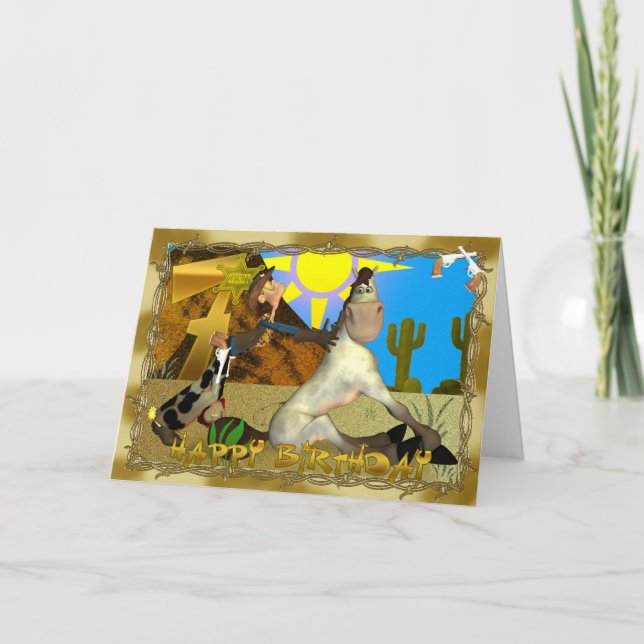 Happy Birthday Cowboy card (Front)