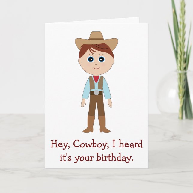 Happy Birthday, Cowboy for Grandson Card (Front)