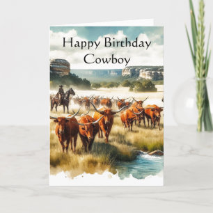 Happy Birthday Cowboy Greeting  Card