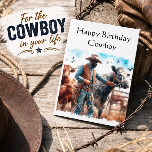 Happy Birthday Cowboy Greeting  Card