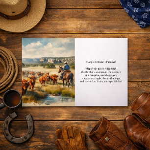Happy Birthday Cowboy Greeting  Card
