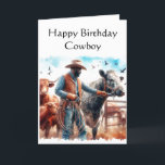 Happy Birthday Cowboy Greeting  Card<br><div class="desc">"AI-generated artwork with design direction by Susang6"</div>