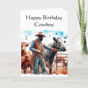 Happy Birthday Cowboy Greeting  Card