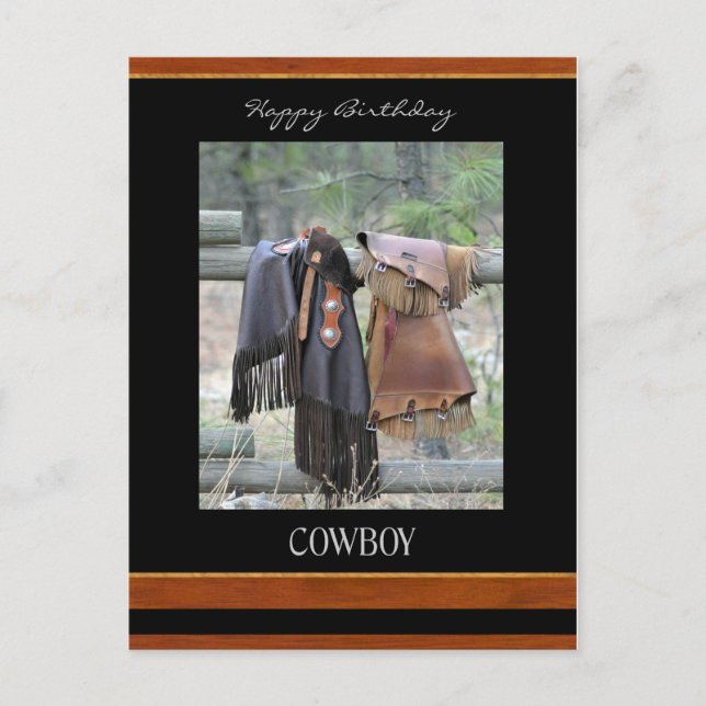 Happy Birthday Cowboy Postcard (Front)