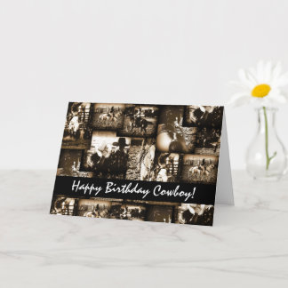 Happy Birthday Cowboy Rodeo Western Theme Birthday Card