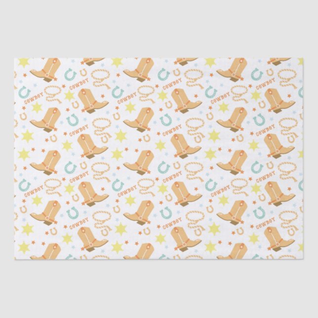 Happy Birthday Cowboy Tissue Paper (Front)