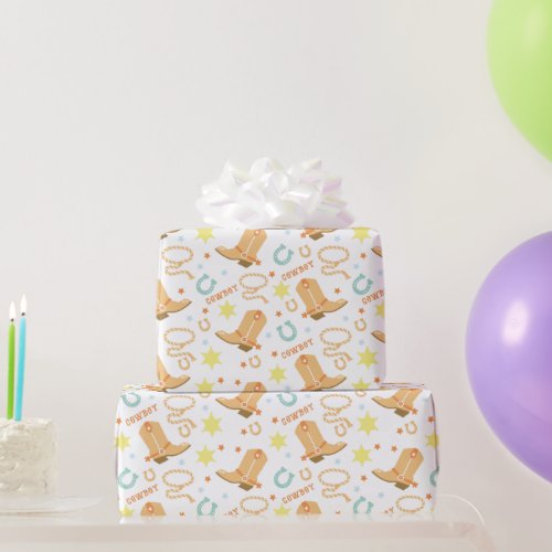 Happy Birthday Cowboy Wrapping Paper