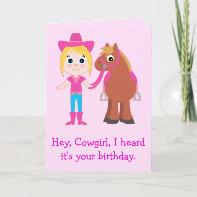 Happy Birthday, Cowgirl Card (Front)