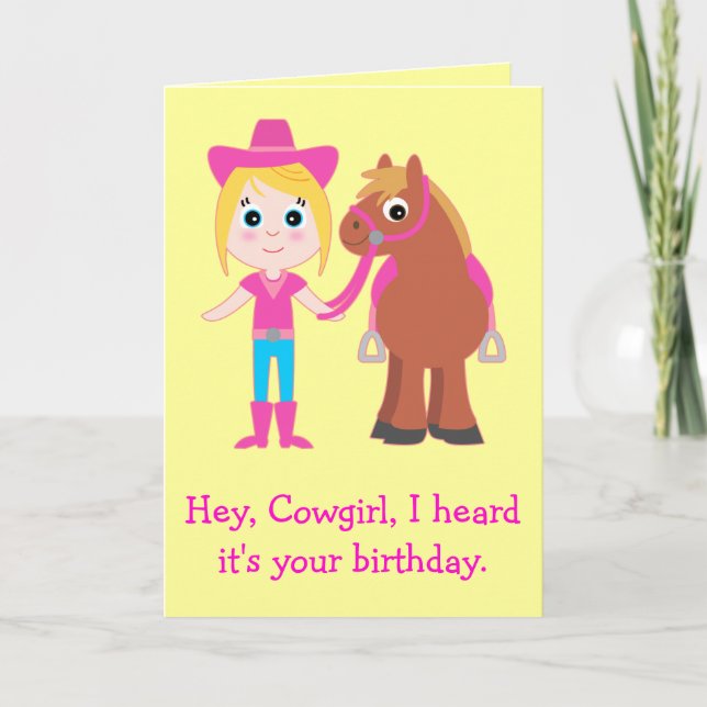 Happy Birthday, Cowgirl for Daughter Card (Front)