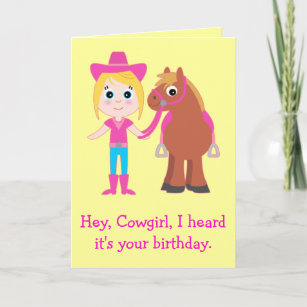 Happy Birthday, Cowgirl for Granddaughter Card