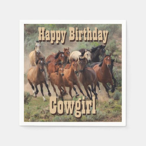 Happy Birthday Cowgirl Napkins