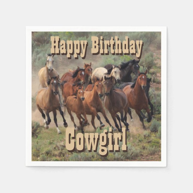 Happy Birthday Cowgirl Napkins (Front)
