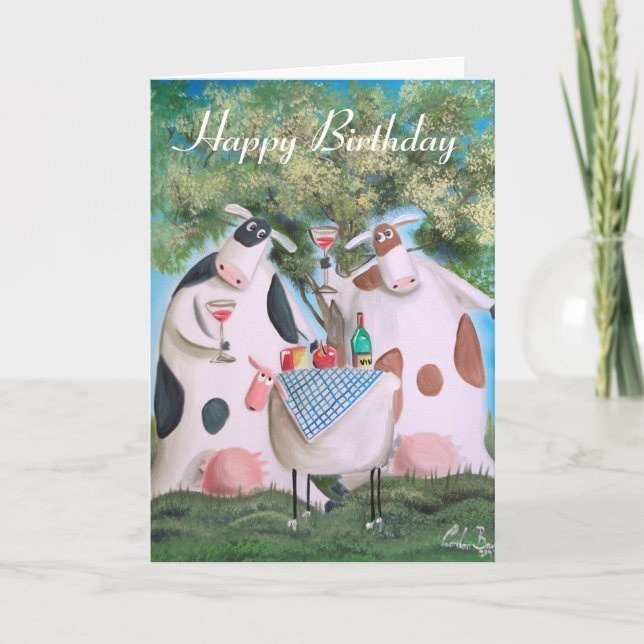 Happy Birthday cows Card (Front)