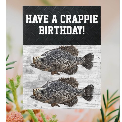 Happy Birthday Crappie Fishing Angler Custom Card