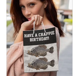 Happy Birthday Crappie Fishing Angler Fish Cool Medium Gift Bag