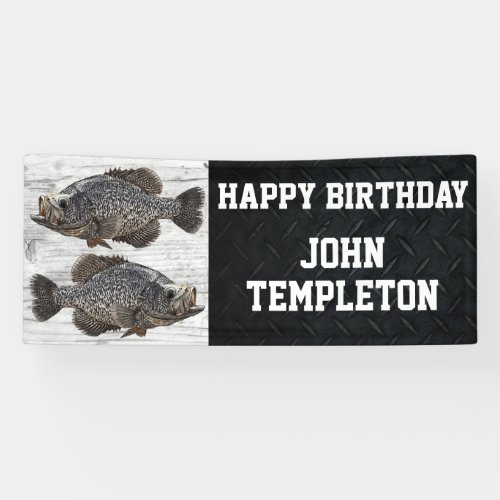 Happy Birthday Crappie Fishing Angler Party Banner