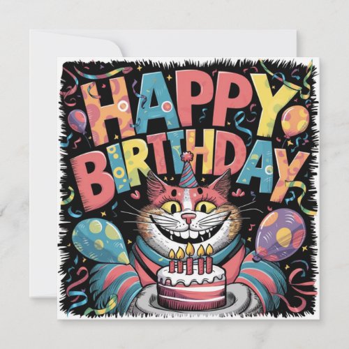 Happy Birthday Crazy Cat Card