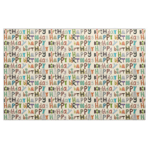 Happy Birthday Fabric Zazzle